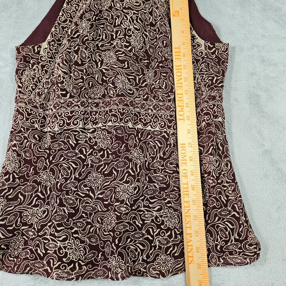 Ann Taylor Silk Skirt Set Womens Size 8 Top & 4‎ Skirt Sleeveless Wine Career - Picture 11 of 16